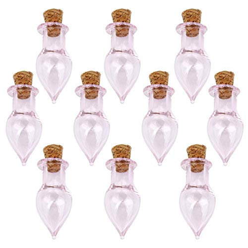 Aeromdale Mini Glasflaschen Gläser mit Korken Wunschzettel Bastelflasche 10 Stück Tropfenform Mini Glasflaschen Gläser mit Korken von Aeromdale