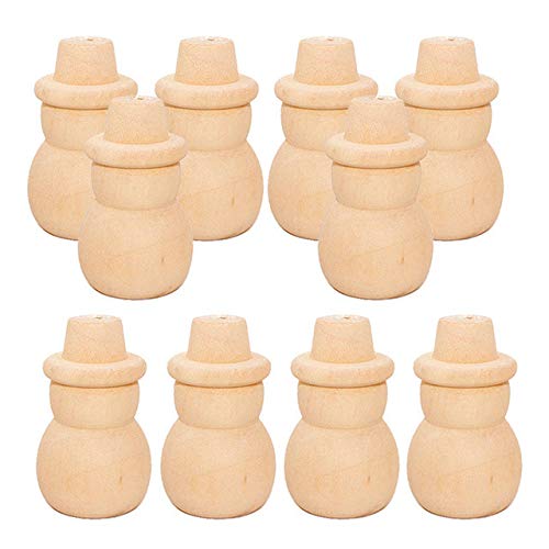 Aeromdale Peg Dolls Holzrohlinge DIY Handwerk Holz Weihnachtsdekoration DIY Handwerk Engel Puppe Körper Menschen Kritzelei Familie Party Kinder Spielzeug – Schneemann – 1 Set von Aeromdale