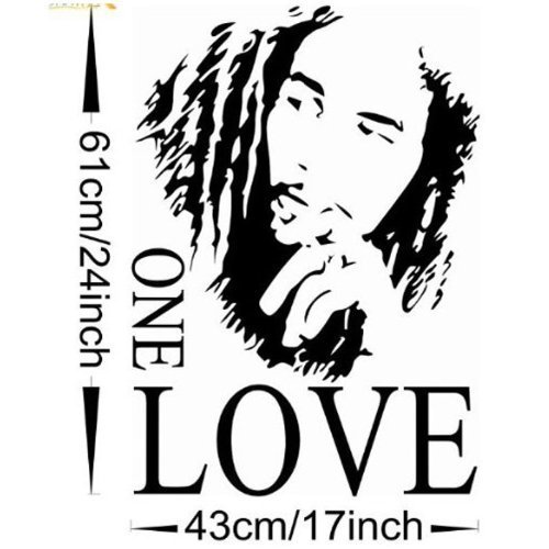 Aeromdale Wandaufkleber Bob Marley One Love, Vinyl, Schwarz von Aeromdale