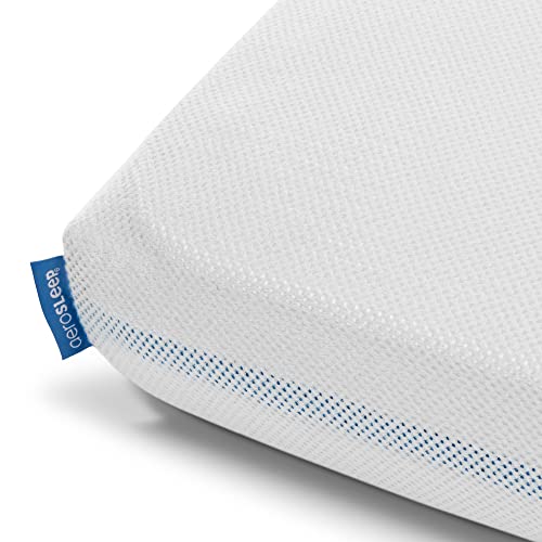 Aerosleep - SafeSleep Spannlaken Babybett - Optimale Atmung - Wärmeregulierung - Maschinenwaschbar - 100 x 100 cm - 100% PES - Weiß von Aerosleep