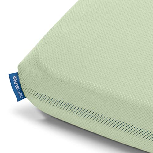 Aerosleep - SafeSleep Spannlaken Babybett - Optimale Atmung - Wärmeregulierung - Maschinenwaschbar - 80 x 40 cm - 100% PES - Olive von Aerosleep
