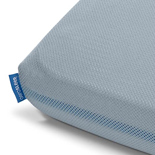 Aerosleep - SafeSleep Spannlaken Babybett - Optimale Atmung - Wärmeregulierung - Maschinenwaschbar - 95 x 75 cm - 100% PES - Steel Blue von Aerosleep