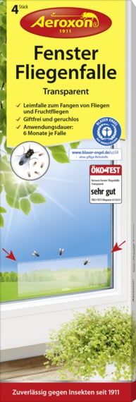 Aeroxon® 4x Fenster-Fliegenfalle Transparent, Fliegenfalle für Fens... von Aeroxon