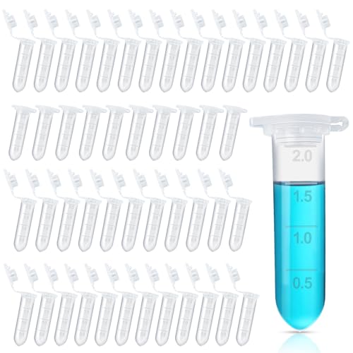 50 Stück Zentrifugenröhrchen, Reaktionsgefäße, Eppendorfgefäß, (0,5 ml, 1,5 ml, 2 ml) (2ML) von Aerzouser