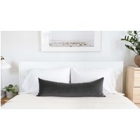 Anthrazit Samt Lange Lenden-Kissenbezug Kingsize-Bett Körper Kissenbezug Dunkelgrau Festes Kissen Dekorativer Akzent Geschenk Lux Gemütliches Sofa von AestheticAbode