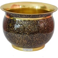 Tangerine Handgefertigter Messing Pflanztopf Mit Marmor Druck 12 "x 8, 5" von AestheticTangerine