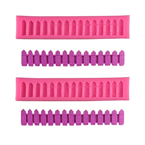 Voarge Aestm 2 pcs Kuchen Dekor Backen Werkzeuge, Zaun Silikon Ausstechform Ausstecher Fondant Hochzeit Torten Deko, Zaun von Voarge