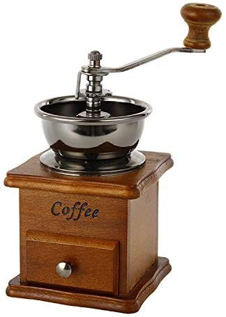 Aestm Jahrgang Handbuch Kaffeemühle and-Kaffeemühle aus Holz für Zuhause, Küche, manuelle Kaffeemühle aus Keramik von Aestm