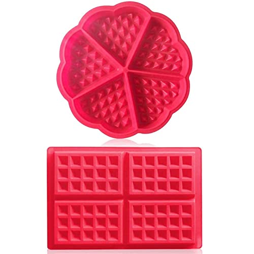 Aestm Waffelform aus Silikon mit guter Antihaftbeschichtung, Back-Form Waffel-förmchen, Kochen Küche Backen Werkzeug 2 Stück von Aestm