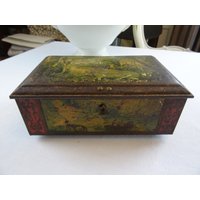 Blechdose Antik Schmuckkästchen Patina Schloss Sehr Alt Blechdose Antik Schmuckkästchen Patina Schloss Sehr Alt von AetBBrocante