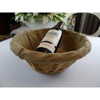 Brotkorb Leinenbezug 1960Er Deko Vintage Frankreich von AetBBrocante
