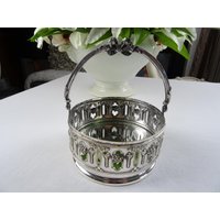 Jardiniere Versilbert Blumengirlande Boden Spiegel Schmuckkästchen von AetBBrocante