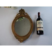Spiegel Bekrönung Originalglas Oval 1900 Frankreich Vintage von AetBBrocante
