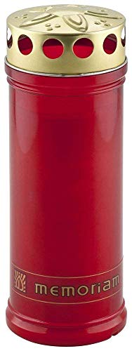 10 Stück Grablichtkerzen Rot, 20x7 cm - 3795_ - ca. 7 Tage Brenndauer – Ölkerze - Grabkerze von Aeterna
