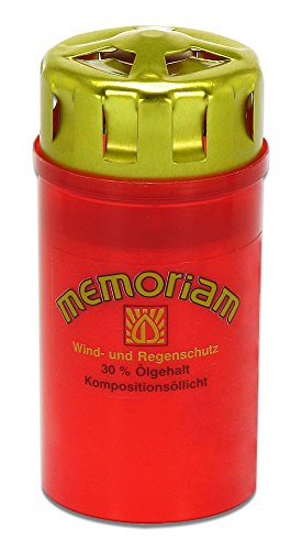 Aeterna Gabkerzen Memoriam Nr. 23 mit Sturmdeckel - 2,5 Tage Brenndauer - 20 Stück (Rot) von Aeterna