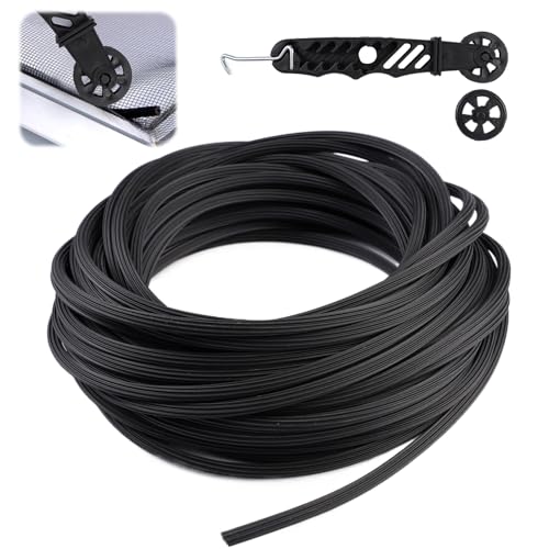 10 Meter Gummikeder Keder Gummischnur Schwarz,Ø 5mm Gummikeder Schwarz Gummi Kederband mit Kederroller,Zuschneidbar,Einfach zu bedienen,für Fliegennetz Mückennetz Moskitonetz als Kederband Kederschnur von AetherAurora
