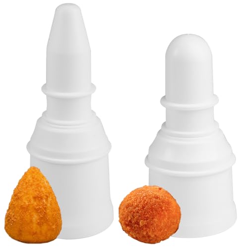 2 Stück Arancini Maker, Wiederverwendbar DIY Reisbällchenform Set, Mehrzweck Reiskugel Form, für Sushi, Reisbällchen, Fleischbällchen, Kartoffelkrokette, Kunststoff Küchenzubehör (Kreisförmig/Konisch) von AetherAurora