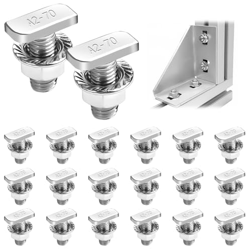20 Stück Hammerkopfschrauben M8x20mm A2-70 Gewächshaus Schrauben Edelstahl mit Flanschmuttern Korrosionsbeständig und Wetterfest Perfekt für PV-Solar-Montageschienen, Gewächshäuser und Aluprofile 20 Stück Hammerkopfschrauben M8x20mm A2-70 Gewächshaus Schrauben Edelstahl mit Flanschmuttern Korrosionsbeständig und Wetterfest Perfekt für PV-Solar-Montageschienen, Gewächshäuser und Aluprofile von AetherAurora