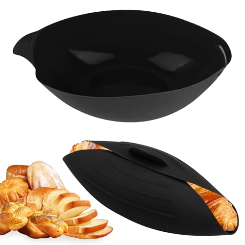 3 in 1 Brotbackform Oval, Brotbackform Silikon Brotformen, 24.5 × 9 cm Silikon Brotback Form, Mixen und Dünsten, Hitzebeständig Bis 230°C, Brotbackschale zum Backen, Mischen Und Dünsten (Schwarz) von AetherAurora