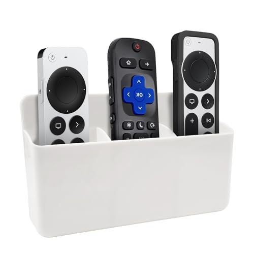 Selbstklebende Fernbedienungshalter, Fernbedienung Aufbewahrung, Selbstklebende Fernbedienungshalterung, 3 Slot Wandhalterung Fernbedienung, Remote Control Organizer Box für Media-Player, Controller von AetherAurora