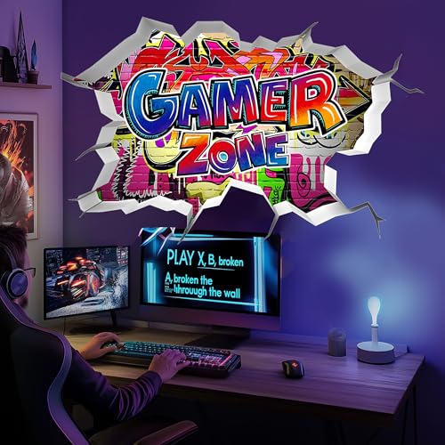 3D Wandtattoo Junge Gamer Controller Videospiel Wandaufkleber für Kinder- und Jugendzimmer von Aéttézoe