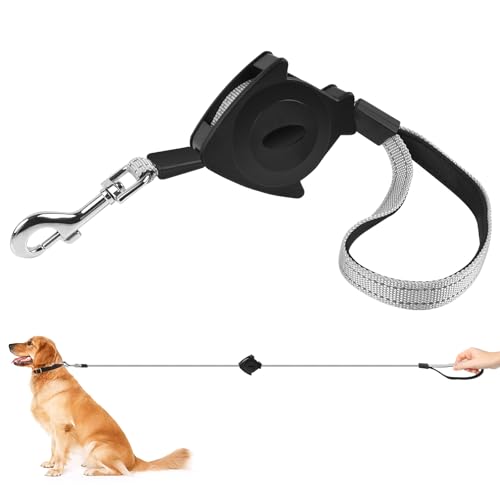 Automatische Hundeleine - 1.4m Einziehbare Leine - 150KG Max Zugkraft PA66+Polyester - 3M Reflektierend für Nachtsicherheit - Bis 25KG Hunde Schwarz von Aéttézoe