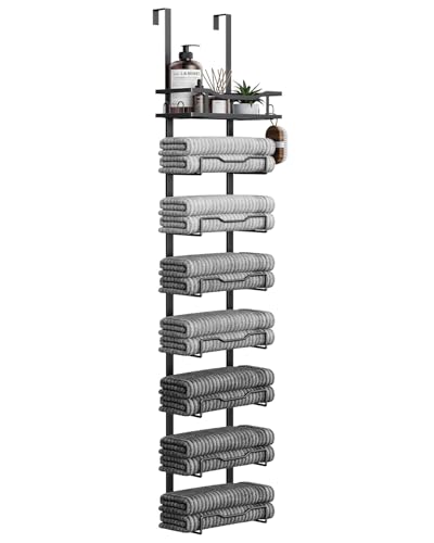 Aetyord Handtuchhalter zum Aufhängen für Badezimmer, ohne Bohren, 8-stöckig, Badetuch-Organizer für kleine Badezimmer, Hintertür, großer Handtuchhalter für gerollte Handtücher, Wohnmobil, Camper Aetyord Handtuchhalter zum Aufhängen für Badezimmer, ohne Bohren, 8-stöckig, Badetuch-Organizer für kleine Badezimmer, Hintertür, großer Handtuchhalter für gerollte Handtücher, Wohnmobil, Camper von Aetyord