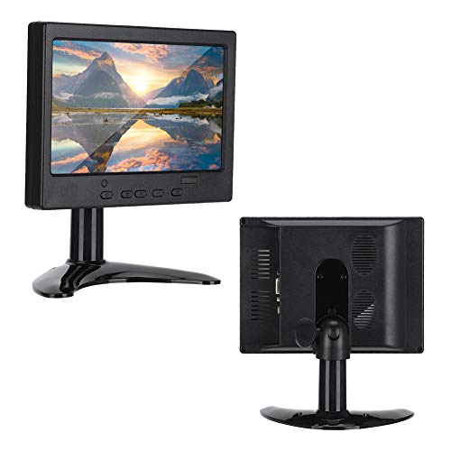 Aeun 1080P-Display, Multifunktions-PC-Monitor, 1024 X 600 Auflösung 16:9 für HDMI/VGA/AV-Eingang mit Ständer (EU-Stecker) von Aeun