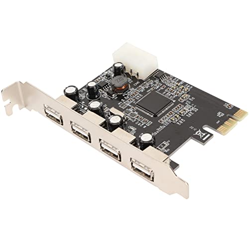 Aeun PCIe-zu-USB2.0-Erweiterungskarte, 4 Ports Hochstabile PCIe-zu-USB-2.0-Karte Plug-and-Play für Gehäuse Aeun PCIe-zu-USB2.0-Erweiterungskarte, 4 Ports Hochstabile PCIe-zu-USB-2.0-Karte Plug-and-Play für Gehäuse von Aeun