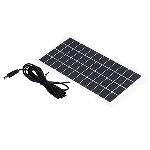 Tragbare Solarzelle, 5 W 12 V Solarpanel mit Hoher Lichtdurchlässigkeit, Leicht, mit DC-Schnittstelle für 3,7-V-Batterie für Hoflicht von Aeun