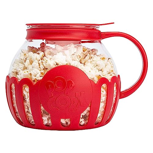 2L Popcorn Maker Maschine, Mikrowelle Popcorn Popper, Borosilikatglas Schüssel, Gesund, Fettfrei, Movie-Style Popcorn | Kalorienarm | Spülmaschinenfest von Aeutwekm