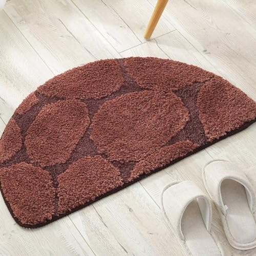 Aevmsor Halbrunde rutschfeste Fußmatte, Weiche Badezimmerteppich Wasserabsorbierend Badematte, Mikrofaser Duschmatte Waschbar Badematte, Badvorleger für Dusche, Maschinenwaschbare von Aevmsor