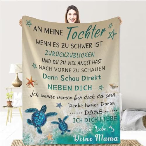 Aevmsor Personalisierte Flanell Briefdecke, Mama und Papa zu Tochter Kuscheldecke Flauschige Geschenk, Luftpost Decke Positiv Ermutigen Sie Ihre Tochter zur Liebe Geeignet für Sofa Reisen von Aevmsor