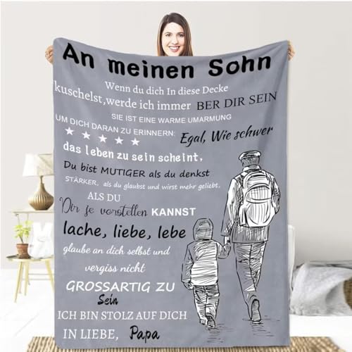 Aevmsor Personalisierte Kuscheldecke Flauschige Geschenke Decke an Unseren Sohn von Eltern, Flanell Briefdecke Positiv Ermutigen Nachricht Brief Decke Tv-Decken Geschenk Geburtstag Aevmsor Personalisierte Kuscheldecke Flauschige Geschenke Decke an Unseren Sohn von Eltern, Flanell Briefdecke Positiv Ermutigen Nachricht Brief Decke Tv-Decken Geschenk Geburtstag von Aevmsor
