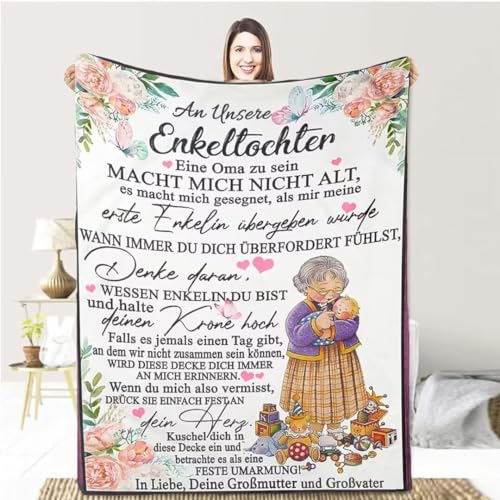 Personalisierte Geschenke Decke An Unsere Enkelin, Großmutter für Enkeltochter Deutsche Nachricht Briefdecke Positiv Ermutigen Wohndecke für Couch Bett Tv-Decken, Oma zu Enkelin Personalisierte Geschenke Decke An Unsere Enkelin, Großmutter für Enkeltochter Deutsche Nachricht Briefdecke Positiv Ermutigen Wohndecke für Couch Bett Tv-Decken, Oma zu Enkelin von Aevmsor