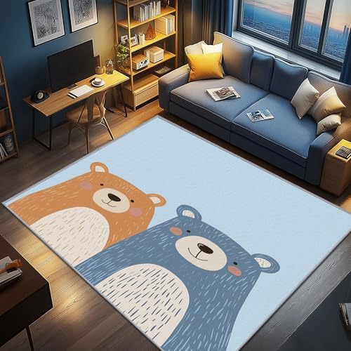 AevuCub Bär Deko, Kawaii Bär Kinder Teppich 80x150 Kurzflor, Kleiner Teppich Wohnzimmer Cartoon Waldtiere, Weich rutschfest Waschbare Teppiche, Bettvorleger Schlafzimmer Kinderzimmer AevuCub Bär Deko, Kawaii Bär Kinder Teppich 80x150 Kurzflor, Kleiner Teppich Wohnzimmer Cartoon Waldtiere, Weich rutschfest Waschbare Teppiche, Bettvorleger Schlafzimmer Kinderzimmer von AevuCub