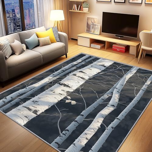 AevuCub Birke Deko, Naturmotiv Teppich 50x80 Kurzflor, Kleiner Teppich Wohnzimmer Rustikales Wald, Weich rutschfest Waschbare Teppiche, Bettvorleger Schlafzimmer Kinderzimmer AevuCub Birke Deko, Naturmotiv Teppich 50x80 Kurzflor, Kleiner Teppich Wohnzimmer Rustikales Wald, Weich rutschfest Waschbare Teppiche, Bettvorleger Schlafzimmer Kinderzimmer von AevuCub