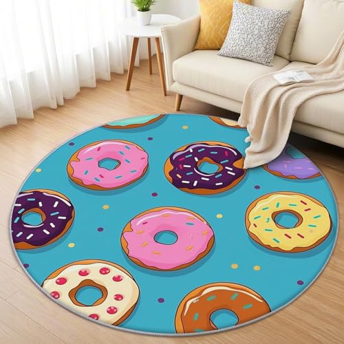 AevuCub Donut Teppich Rund 100cm Kurzflor - Waschbare Teppiche Wohnzimmer Donuts - Runder Teppich 100cm Durchmesser Kinderzimmer - Bettvorleger Schlafzimmer rutschfest Weich AevuCub Donut Teppich Rund 100cm Kurzflor - Waschbare Teppiche Wohnzimmer Donuts - Runder Teppich 100cm Durchmesser Kinderzimmer - Bettvorleger Schlafzimmer rutschfest Weich von AevuCub