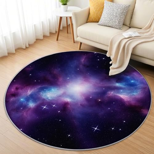 AevuCub Galaxie Teppich Rund 120cm Kurzflor - Waschbare Teppiche Wohnzimmer Weltraum Kinder - Runder Teppich 120 Durchmesser Kinderzimmer - Bettvorleger Schlafzimmer rutschfest Weich AevuCub Galaxie Teppich Rund 120cm Kurzflor - Waschbare Teppiche Wohnzimmer Weltraum Kinder - Runder Teppich 120 Durchmesser Kinderzimmer - Bettvorleger Schlafzimmer rutschfest Weich von AevuCub