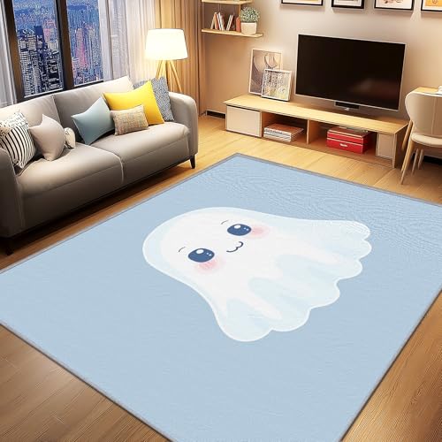 AevuCub Geist Deko, Süße Geist Teppich 140x200 Kurzflor, Teppich Wohnzimmer Halloween, Weich rutschfest Waschbare Teppiche, Bettvorleger Schlafzimmer Kinderzimmer AevuCub Geist Deko, Süße Geist Teppich 140x200 Kurzflor, Teppich Wohnzimmer Halloween, Weich rutschfest Waschbare Teppiche, Bettvorleger Schlafzimmer Kinderzimmer von AevuCub