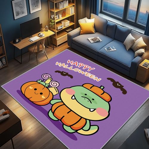 AevuCub Halloween Deko, Kinder Dinosaurier Teppich 50x80 Kurzflor, Kleiner Teppich Wohnzimmer Halloween Kürbis, Weich rutschfest Waschbare Teppiche, Bettvorleger Schlafzimmer Kinderzimmer AevuCub Halloween Deko, Kinder Dinosaurier Teppich 50x80 Kurzflor, Kleiner Teppich Wohnzimmer Halloween Kürbis, Weich rutschfest Waschbare Teppiche, Bettvorleger Schlafzimmer Kinderzimmer von AevuCub