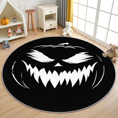 AevuCub Halloween Teppich Rund 200cm Kurzflor - Waschbare Teppiche Wohnzimmer Spooky Kürbis - Runder Teppich 200 cm Durchmesser Kinderzimmer - Bettvorleger Schlafzimmer rutschfest Weich AevuCub Halloween Teppich Rund 200cm Kurzflor - Waschbare Teppiche Wohnzimmer Spooky Kürbis - Runder Teppich 200 cm Durchmesser Kinderzimmer - Bettvorleger Schlafzimmer rutschfest Weich von AevuCub