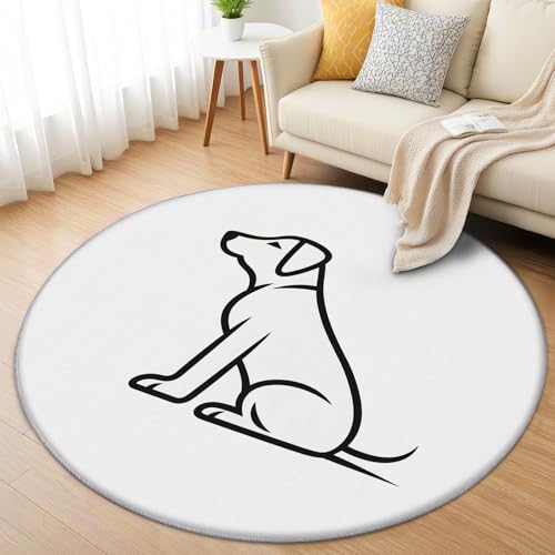 AevuCub Hund Teppich Rund 200cm Kurzflor - Waschbare Teppiche Wohnzimmer Hundemuster Haustiere - Runder Teppich 200 cm Durchmesser Kinderzimmer - Bettvorleger Schlafzimmer rutschfest Weich AevuCub Hund Teppich Rund 200cm Kurzflor - Waschbare Teppiche Wohnzimmer Hundemuster Haustiere - Runder Teppich 200 cm Durchmesser Kinderzimmer - Bettvorleger Schlafzimmer rutschfest Weich von AevuCub