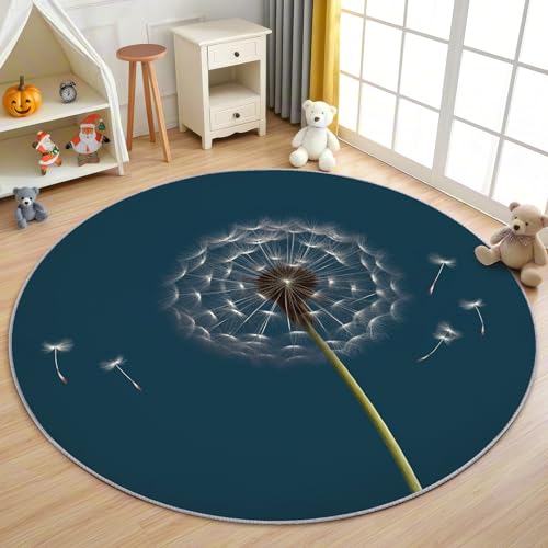 AevuCub Löwenzahn Teppich Rund 60 cm Kurzflor - Waschbare Teppiche Wohnzimmer Botanische Blumen - Runder Teppich 60 cm Durchmesser Kinderzimmer - Bettvorleger Schlafzimmer rutschfest Weich AevuCub Löwenzahn Teppich Rund 60 cm Kurzflor - Waschbare Teppiche Wohnzimmer Botanische Blumen - Runder Teppich 60 cm Durchmesser Kinderzimmer - Bettvorleger Schlafzimmer rutschfest Weich von AevuCub
