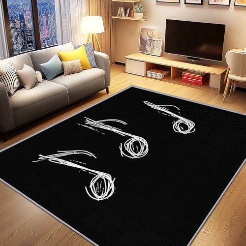 AevuCub Musik Deko, Kinder Musiknoten Teppich 240x340 Kurzflor, Großer Teppich Wohnzimmer Musikalische, Weich rutschfest Waschbare Teppiche, Bettvorleger Schlafzimmer Kinderzimmer von AevuCub