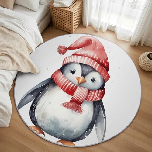 AevuCub Penguin Teppich Rund 200cm Kurzflor - Waschbare Teppiche Wohnzimmer Süße Tiere - Runder Teppich 200 cm Durchmesser Kinderzimmer - Bettvorleger Schlafzimmer rutschfest Weich AevuCub Penguin Teppich Rund 200cm Kurzflor - Waschbare Teppiche Wohnzimmer Süße Tiere - Runder Teppich 200 cm Durchmesser Kinderzimmer - Bettvorleger Schlafzimmer rutschfest Weich von AevuCub