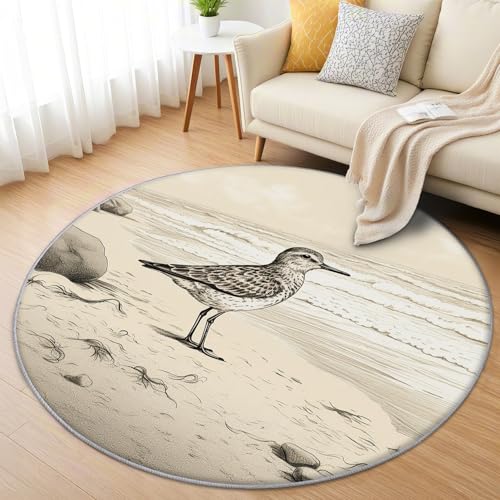AevuCub Spatz Teppich Rund 200cm Kurzflor - Waschbare Teppiche Wohnzimmer Vogel Vogelmotiv - Runder Teppich 200 cm Durchmesser Kinderzimmer - Bettvorleger Schlafzimmer rutschfest Weich AevuCub Spatz Teppich Rund 200cm Kurzflor - Waschbare Teppiche Wohnzimmer Vogel Vogelmotiv - Runder Teppich 200 cm Durchmesser Kinderzimmer - Bettvorleger Schlafzimmer rutschfest Weich von AevuCub