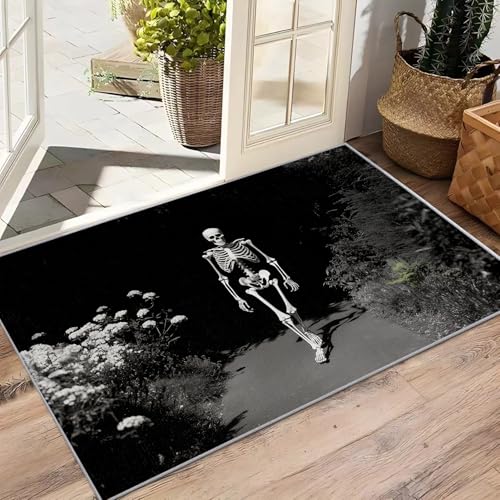 AevuCub Totenköpf Deko, Gothic Schädel Teppich 140x200 Kurzflor, Teppich Wohnzimmer Halloween, Weich rutschfest Waschbare Teppiche, Bettvorleger Schlafzimmer Kinderzimmer AevuCub Totenköpf Deko, Gothic Schädel Teppich 140x200 Kurzflor, Teppich Wohnzimmer Halloween, Weich rutschfest Waschbare Teppiche, Bettvorleger Schlafzimmer Kinderzimmer von AevuCub