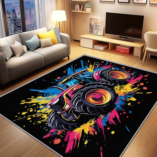 AevuCub Traktor Deko, Jungen Trecker Teppich 240x300 Kurzflor, Großer Teppich Wohnzimmer Cool Auto, Weich rutschfest Waschbare Teppiche, Bettvorleger Schlafzimmer Kinderzimmer AevuCub Traktor Deko, Jungen Trecker Teppich 240x300 Kurzflor, Großer Teppich Wohnzimmer Cool Auto, Weich rutschfest Waschbare Teppiche, Bettvorleger Schlafzimmer Kinderzimmer von AevuCub