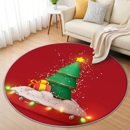 AevuCub Weihnachtsbaum Teppich Rund 60 cm Kurzflor - Waschbare Teppiche Wohnzimmer Weihnachts Christmas - Runder Teppich 60 cm Durchmesser Kinderzimmer - Bettvorleger Schlafzimmer rutschfest Weich AevuCub Weihnachtsbaum Teppich Rund 60 cm Kurzflor - Waschbare Teppiche Wohnzimmer Weihnachts Christmas - Runder Teppich 60 cm Durchmesser Kinderzimmer - Bettvorleger Schlafzimmer rutschfest Weich von AevuCub